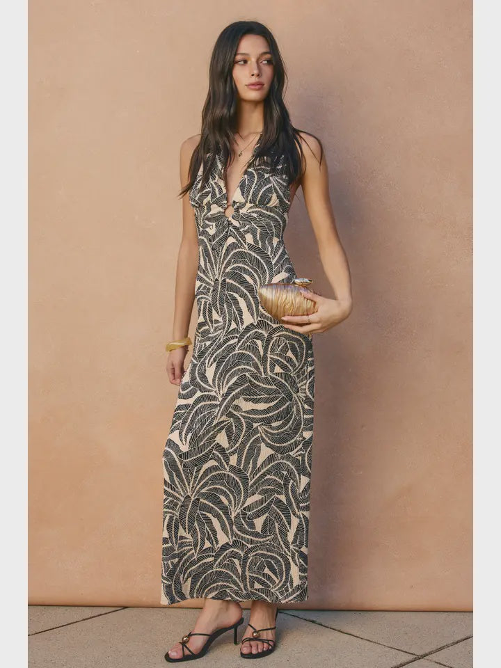 Midnight Palm Dress
