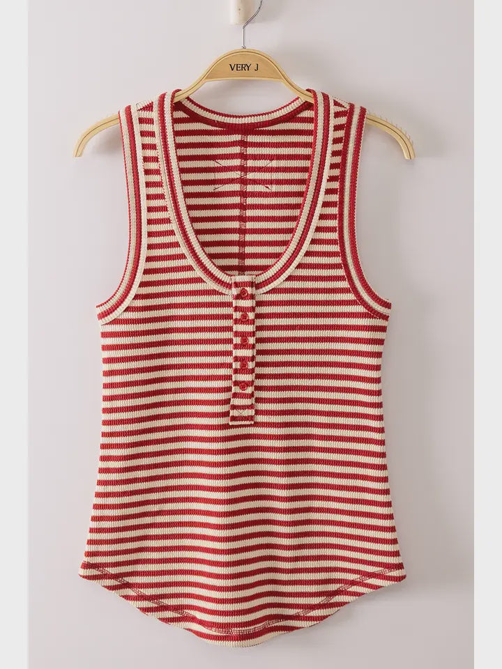 Striped Button down tank