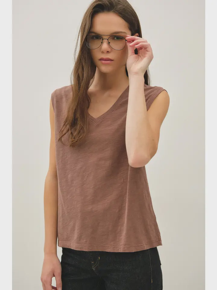 V neck cotton tank