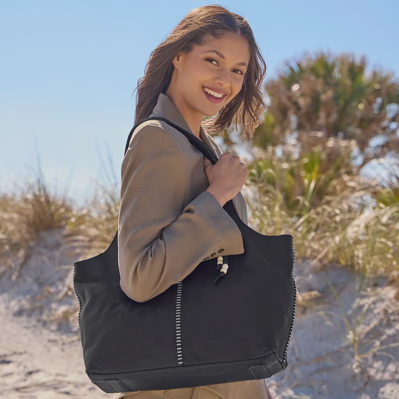 La Jolla Tote BLK/ Wht