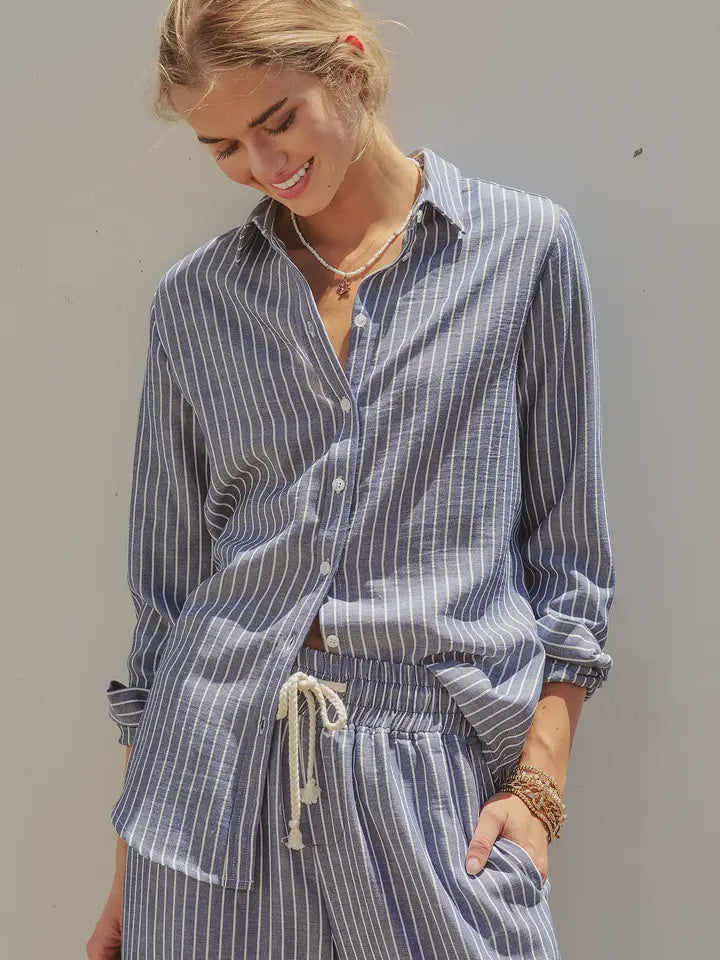 Linen Long Sleeve Button-Down Shirt